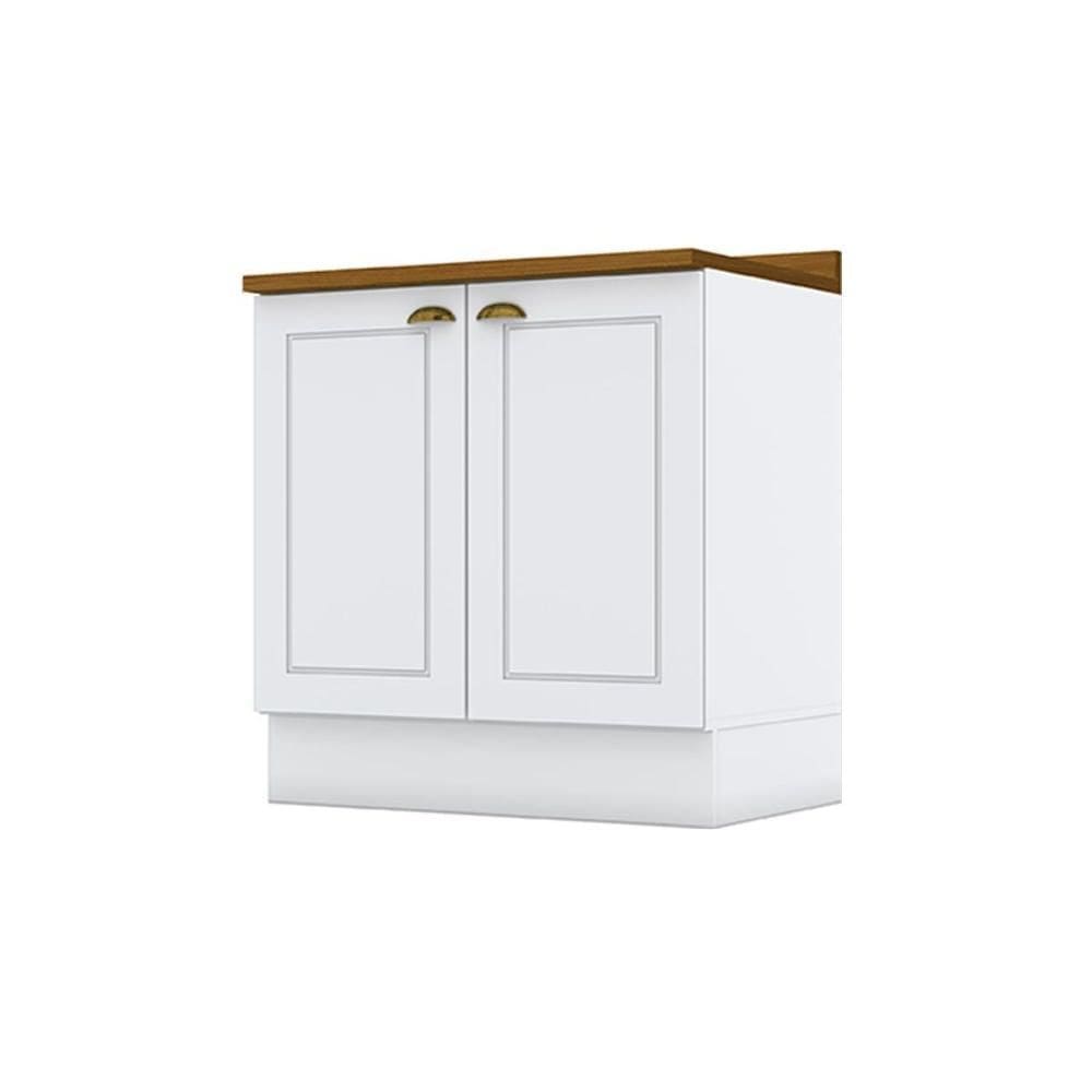 Módulo Cozinha Henn Americana Balcão c/ Tampo c/ 2 Portas 80cm Branco-Henn