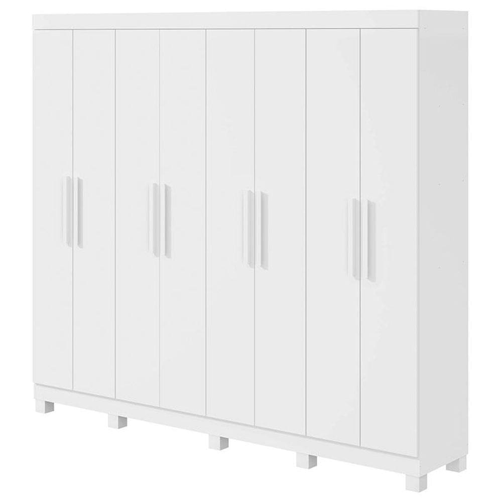 Guarda Roupa Casal Andara Soft 8 Portas Branco Brilho com Pés - Lopas