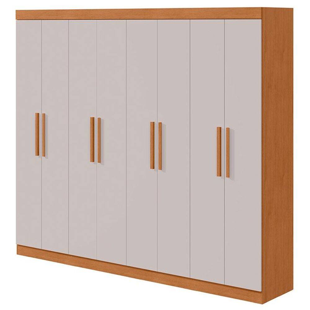 Guarda Roupa Casal Andara Soft 8 Portas Amêndoa Clean Off White - Lopas