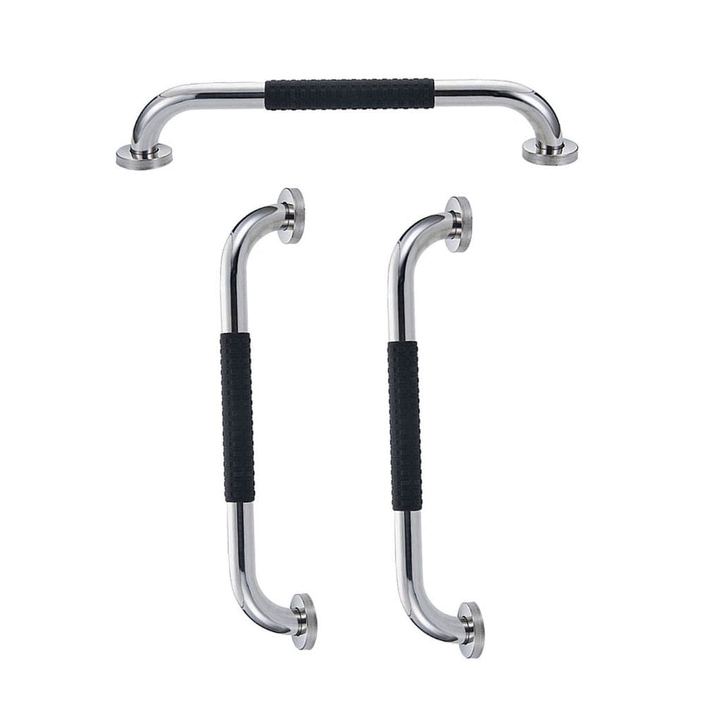 Barra de Apoio 30cm Inox Suporte Antiderrapante Kit 3 unidades  Idoso Criança Gestante Cadeirante Banheiro Box Segurança