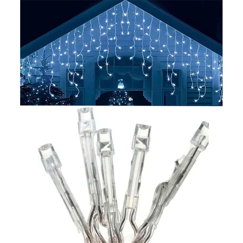 Pisca Cascata Azul 288 Lâmpadas Leds 8 Funções 220v 4 Metros
