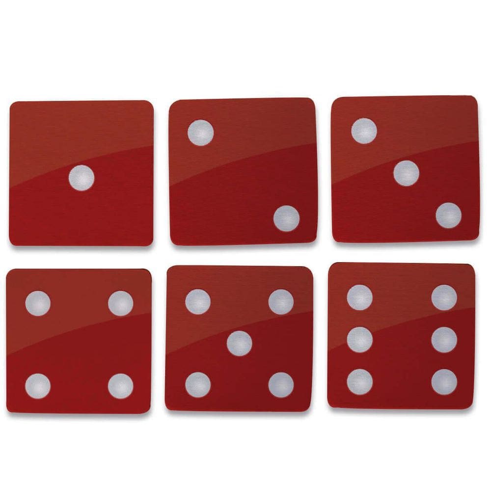 Kit 6 Porta Copos Criativo Dado Vermelho Decoração Divertida