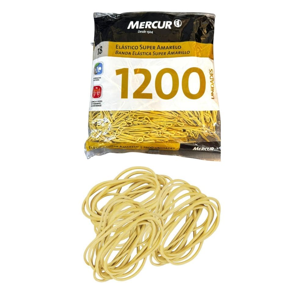 Kit 3 Pacotes Elástico Amarelo Com 1200 Und Borracha N18