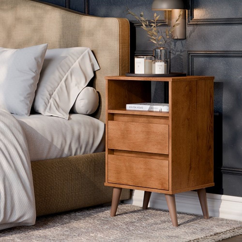 Mesa De Cabeceira Retrô Roma Freijó - EJ Móveis