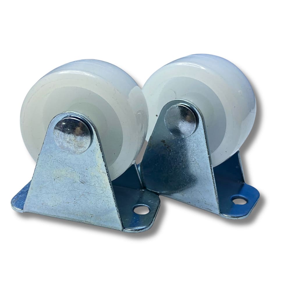 Kit 2 Un Rodízio Rodinha Placa Base Aço Fixo Roda Nylon Diâmetro 30mm 1,25" Altura 40mm