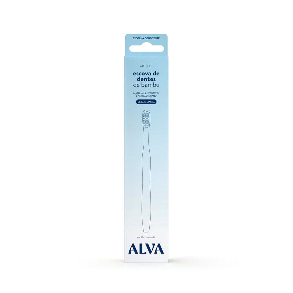 Escova Dental Bambu Cerdas Macias Adulto Alva
