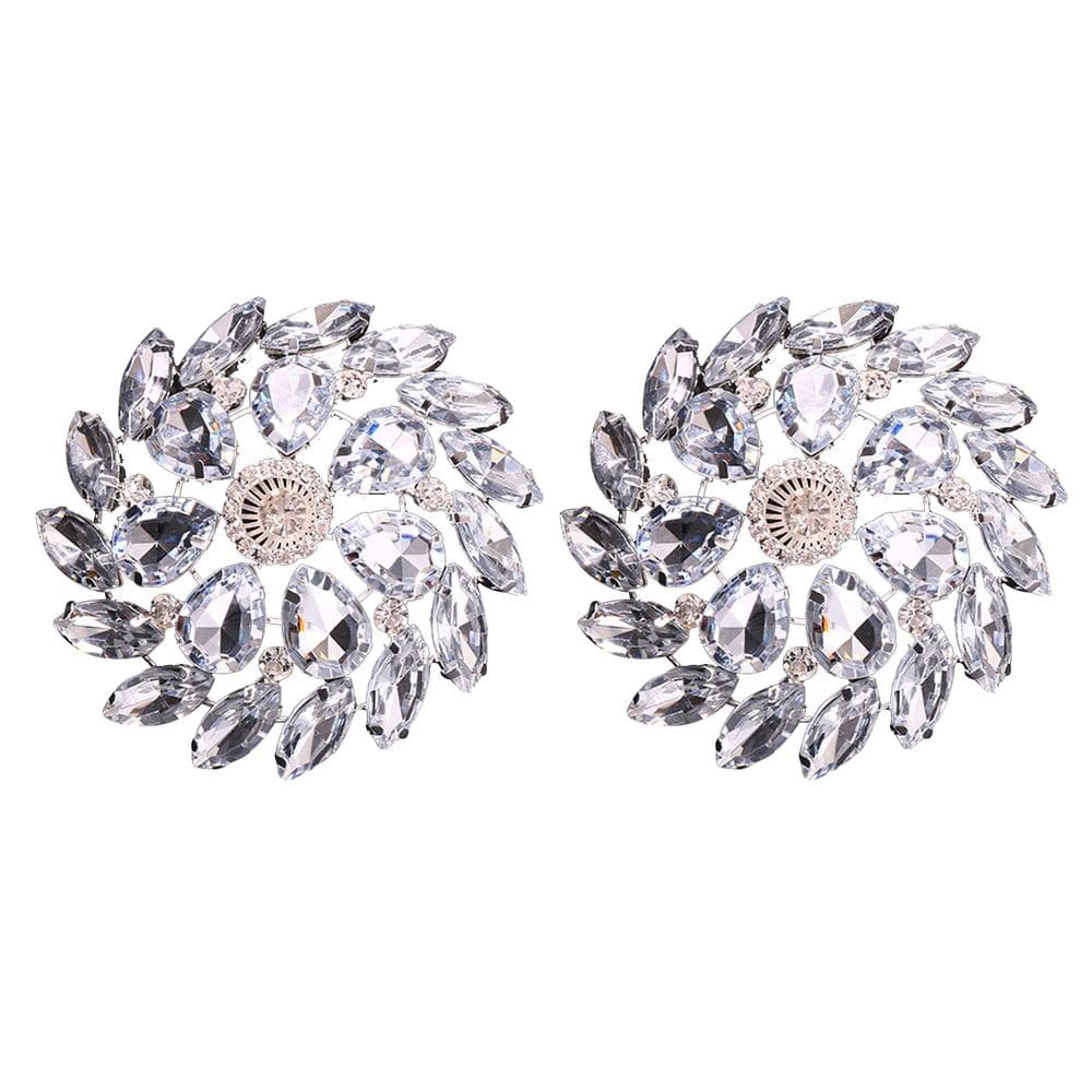 Pastéis para cobertura de mamilo MOSSTYUS Rhinestone Crystal Silver Flower