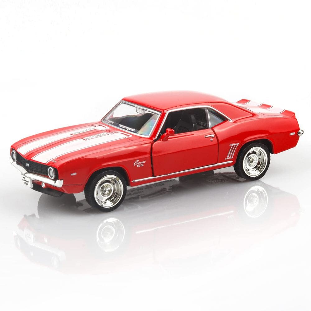 Escala Diecast Car TOKAXI 1969 Camaro SS 1/36 para crianças (vermelha)
