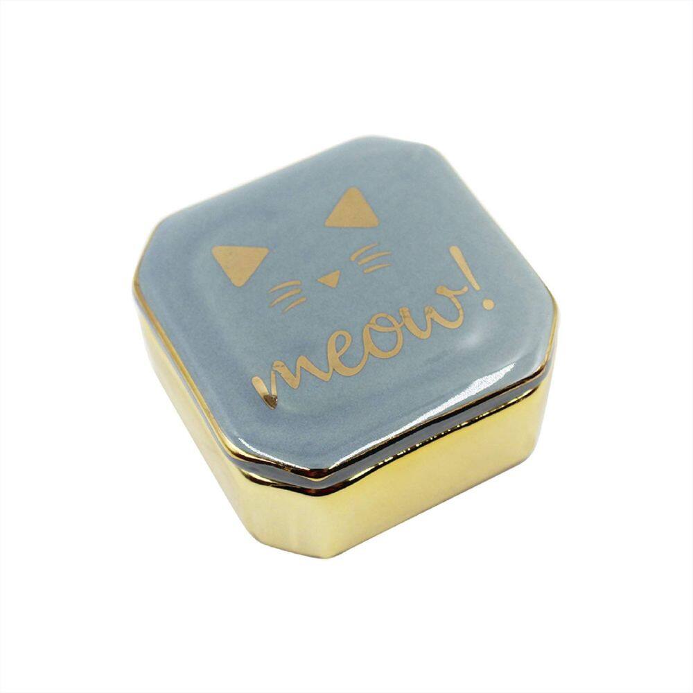 Caixa de joias mossty Unicorn Cat Trinket Organizer Ceramics