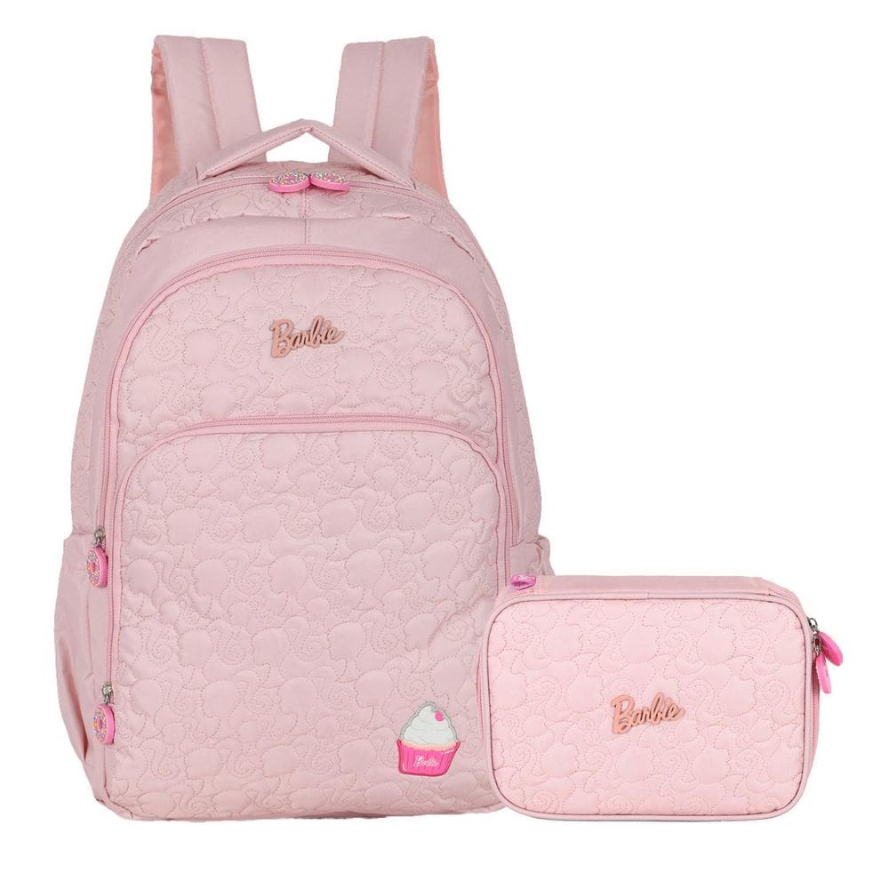Mochila E Estojo Escolar Rose Barbie Originals