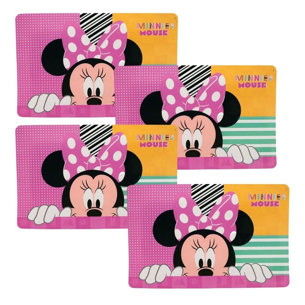 Lugar Americano Infantil Minnie Mouse Disney 43x28cm 4 Peças - Tuut