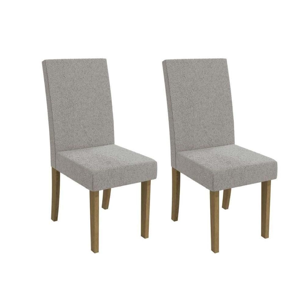 Cadeira De Cozinha 2cad131 Kit 2 Un Canela Bouclê Cinza