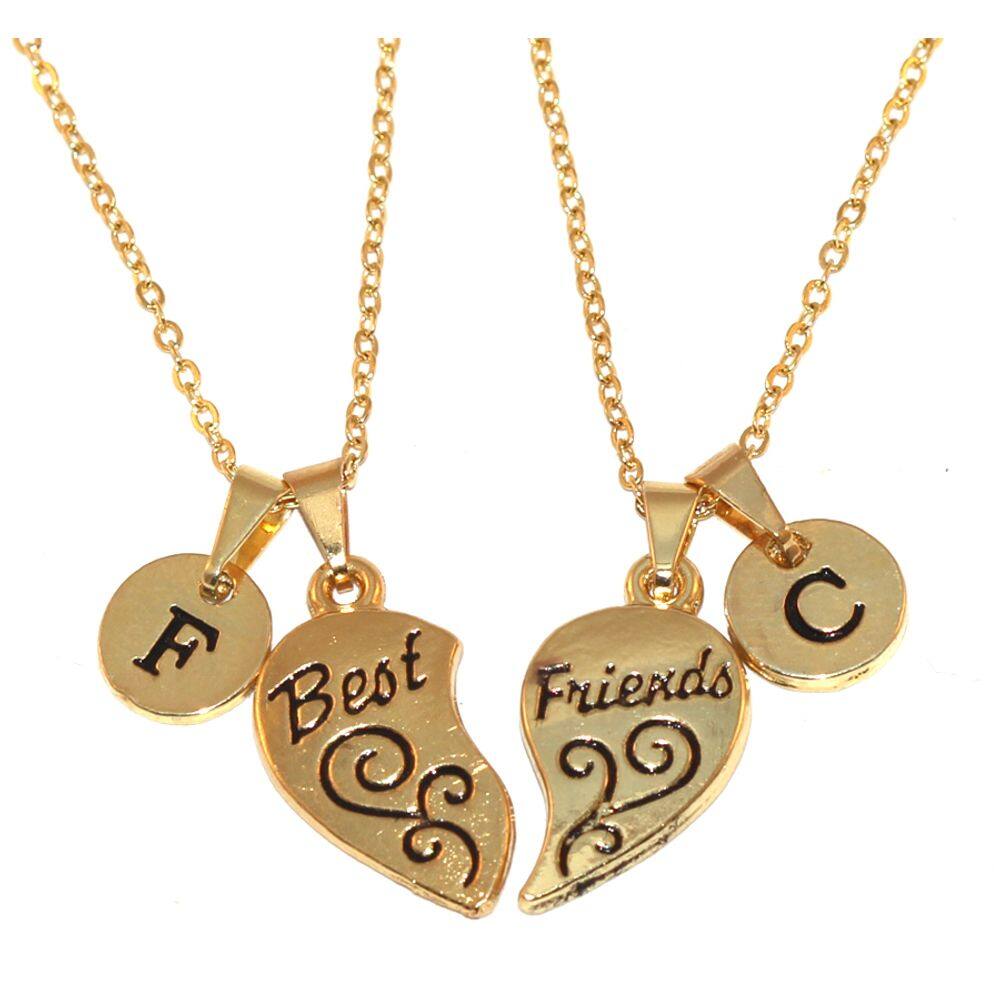 Colar Cordão Best Friends Da Amizade Amigas Inicial Folheado