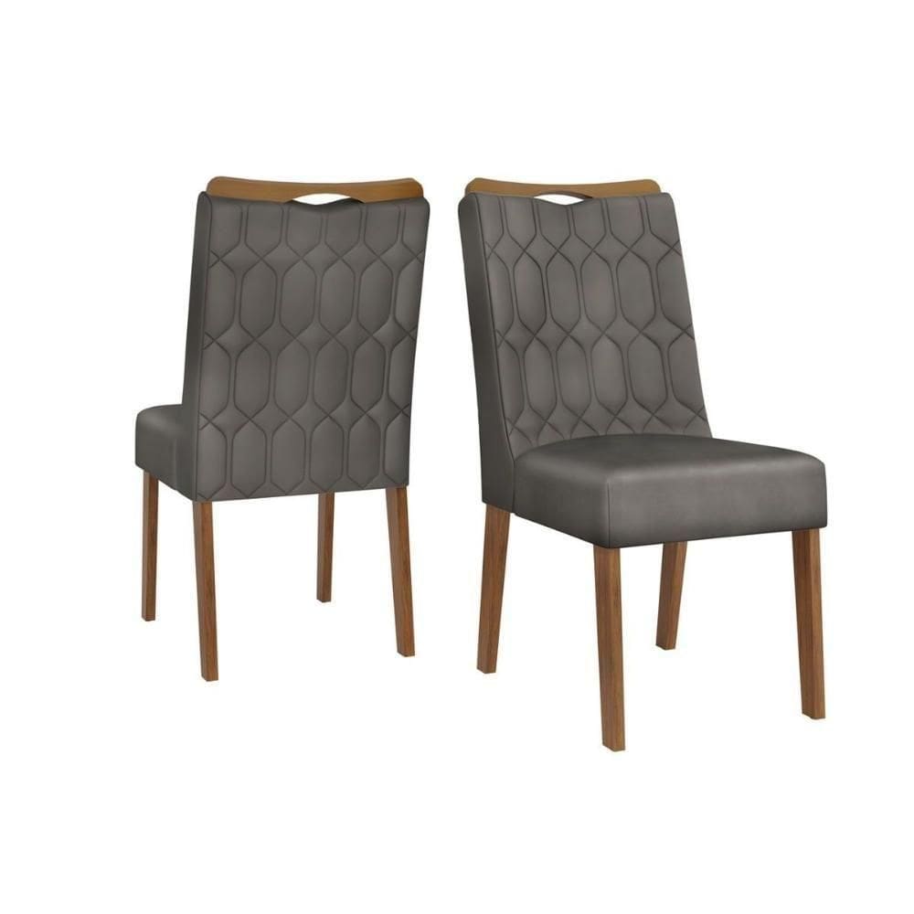 Cadeira De Cozinha Bia Freijó Suede Lunar Grafite