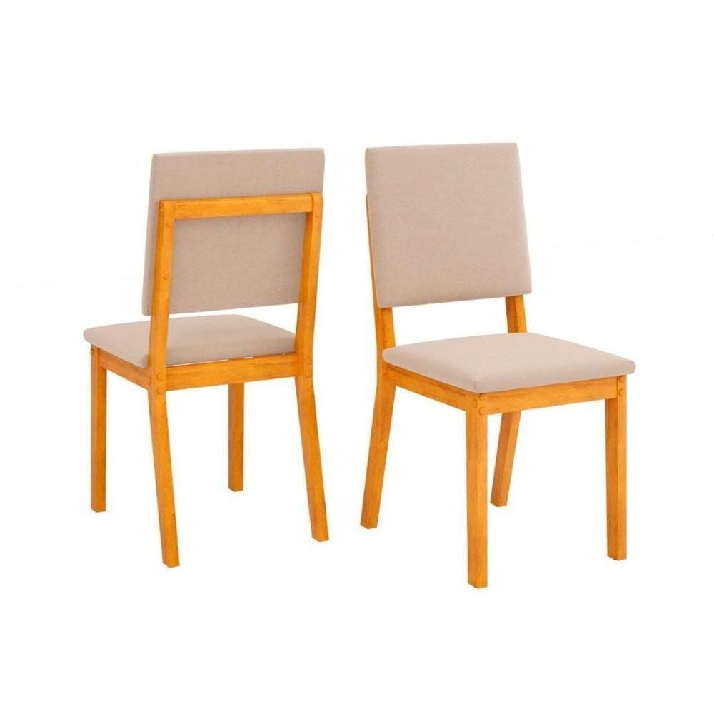 Kit 2 Cadeiras De Cozinha Talia Cedro Suede Creme