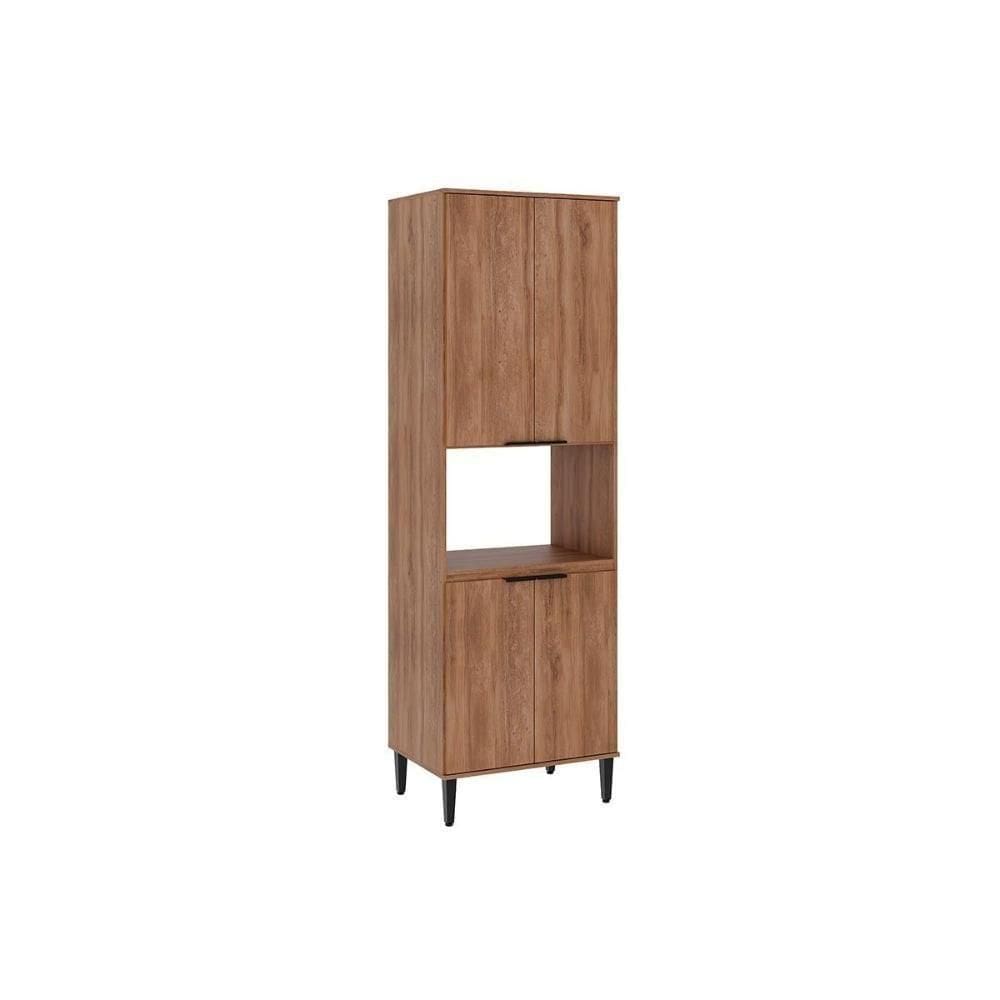 Torre Quente De Cozinha Paneleiro Alpha 2514 Com 1 Forno E 4 Portas 70cm Freijó Off White