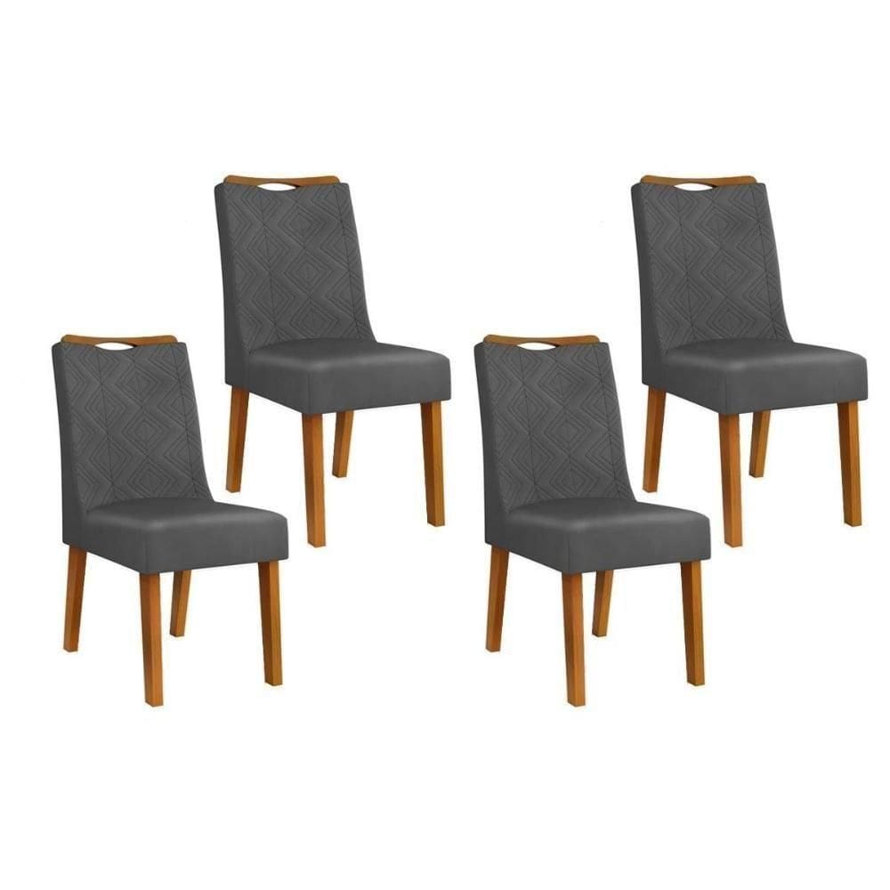 Kit 4 Cadeiras Sala Jantar Stela 4 Un Ipe Suede Lunar
