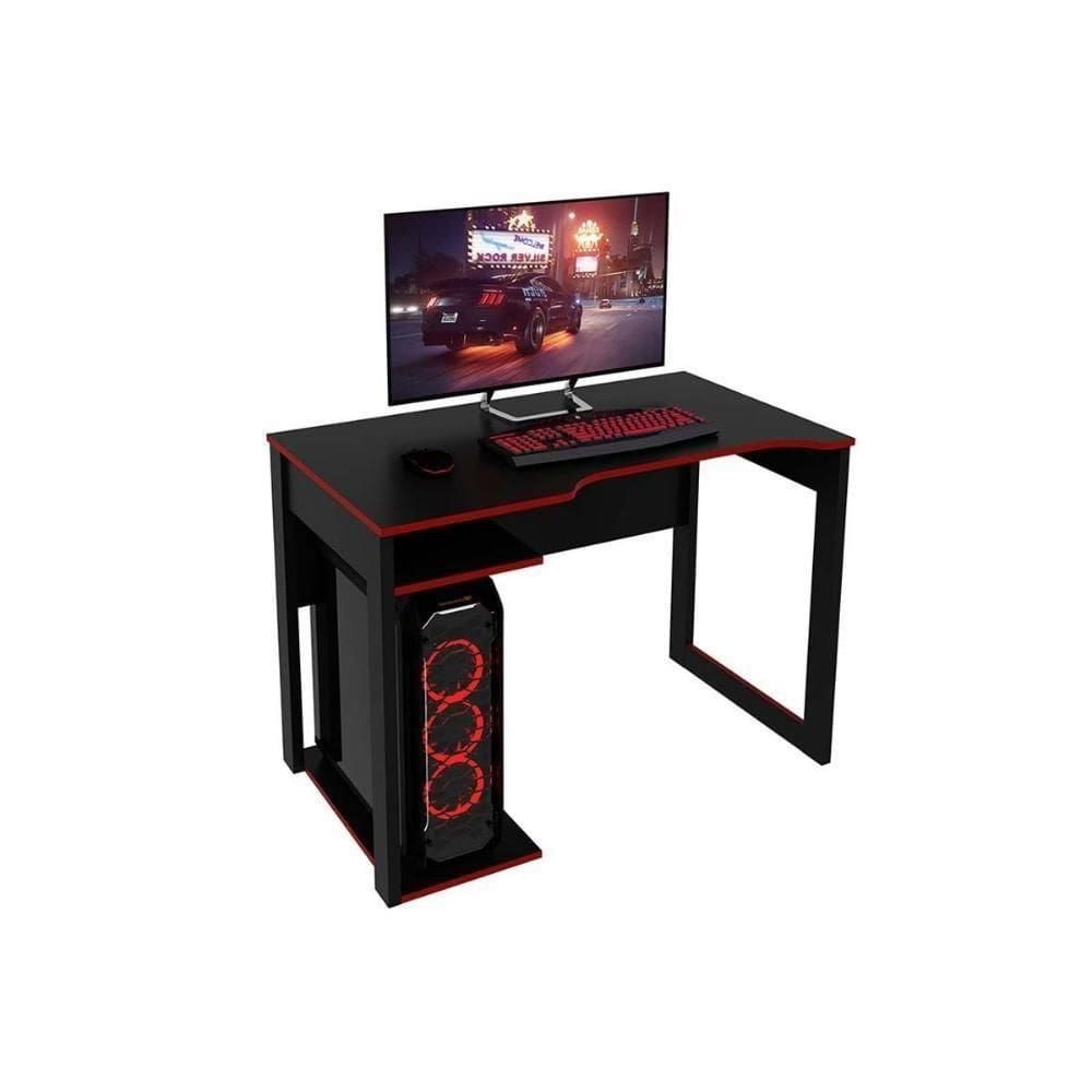 Mesa Computador Casal Gamer Me4161 Preto Vermelho Tecno Mobili