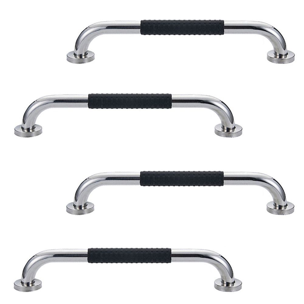 Barra de Apoio 30cm Inox Suporte Antiderrapante Kit 4 unidades Banheiro Box Idoso Criança Gestante Cadeirante Acessibilidade