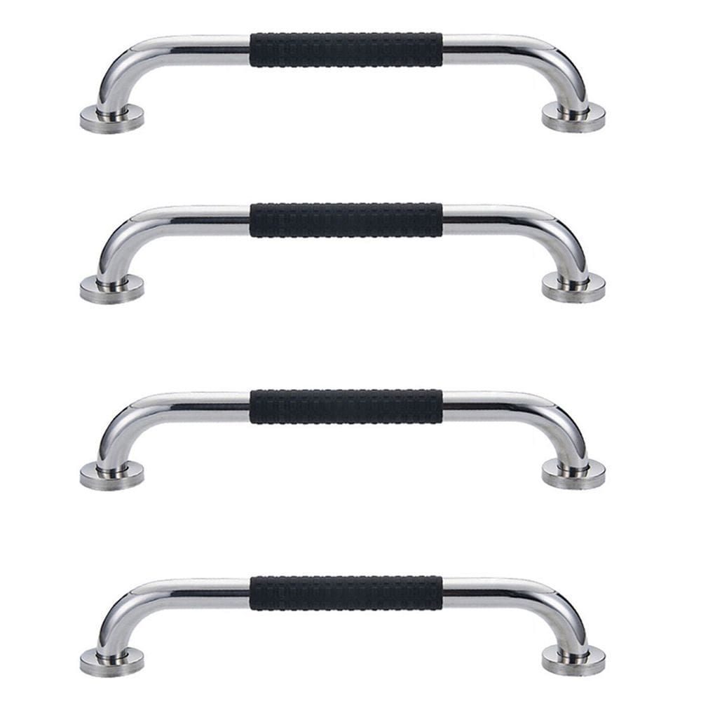 Barra de Apoio 30cm Inox Suporte Antiderrapante Banheiro Box Kit 4 unidades Idoso Deficiente Quarto Acessibilidade Segurança
