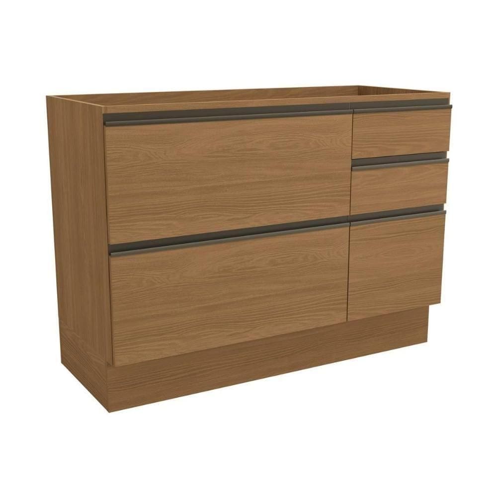 Módulo Cozinha Maxxi Balcão G746 Com 1 Porta E 4 Gavetas Sem Tampo 120cm Canela