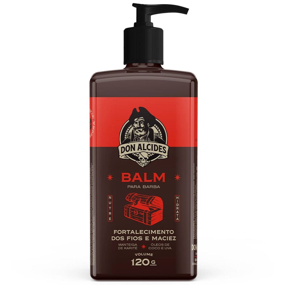 Balm para Barba Negra Amadeirado, Doce e Marcante 120g Don Alcides