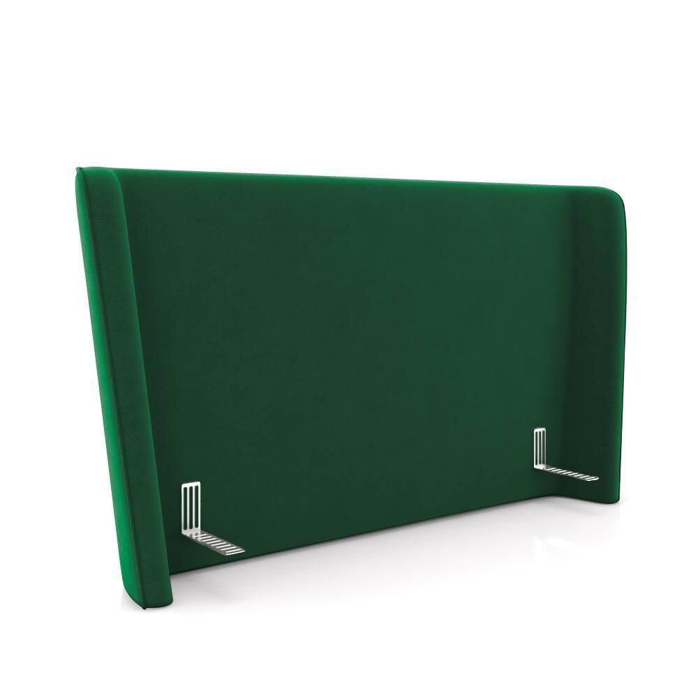 Cabeceira Design Para Cama Casal Torres Pés Em Madeira Veludo Verde G91 - Gran Belo
