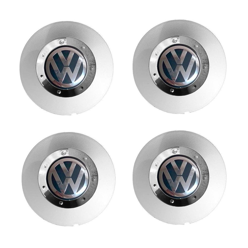 Jogo Calota Centro Roda Scorro S182 Prata Aro 14 15 17 Vw