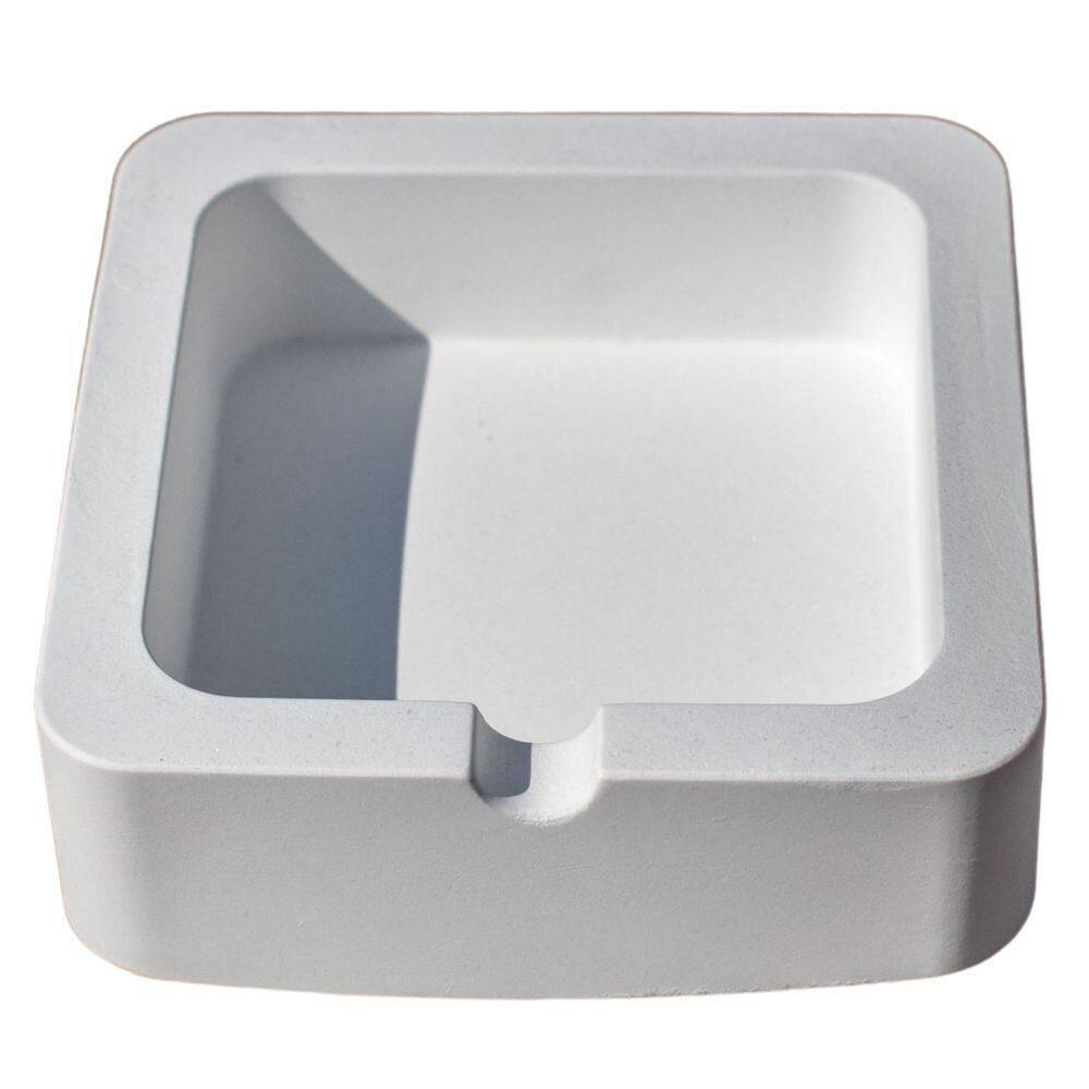 Cinzeiro Quadrado 9cm Aleta Artesanal Em Cimento Branco