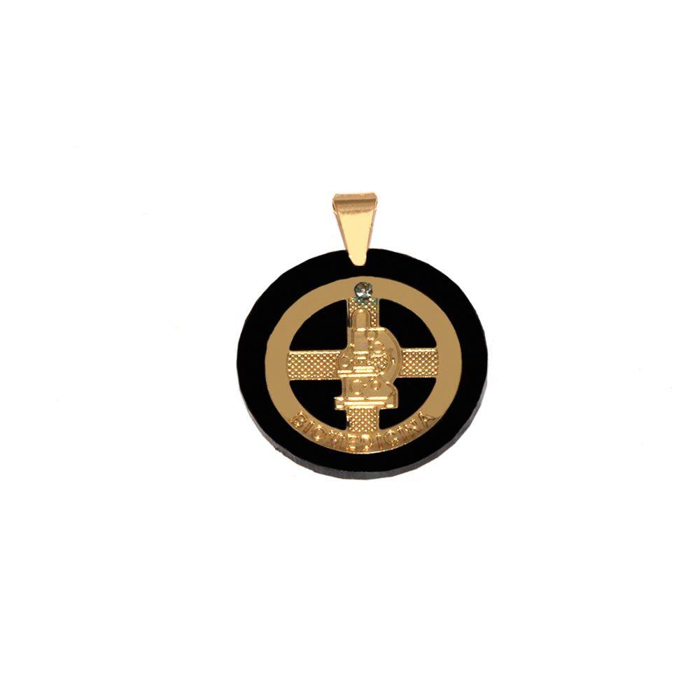 Pingente Curso Biomedicina Biomédica Folheado Ouro 18k