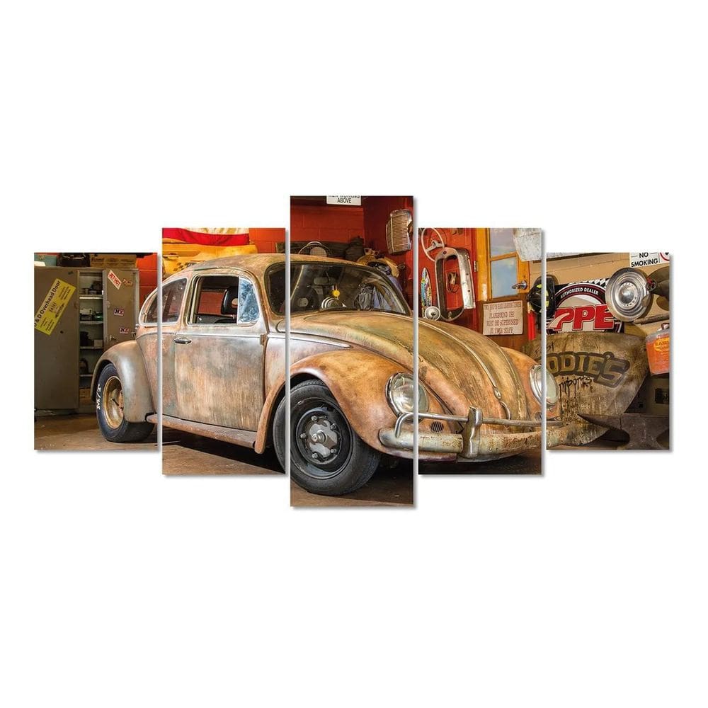 Quadro Decorativo Kyme Vintage Fusca Antigo 5 Peças