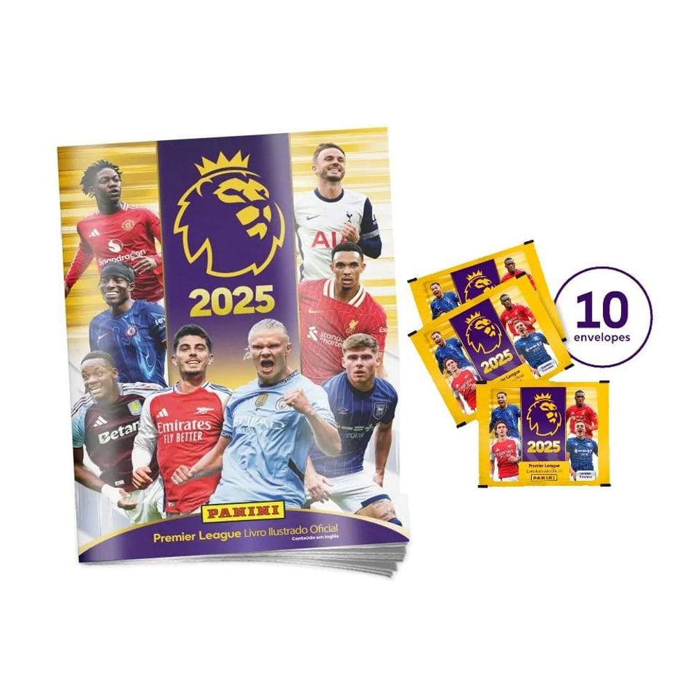 Kit Álbum Capa Cartão + 10 Envelopes PREMIER LEAGUE 2024/25
