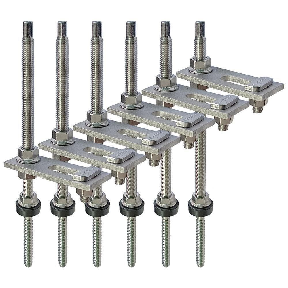 Estrutura Painel Solar Suporte Parafuso Telhado - Kit 6 Un