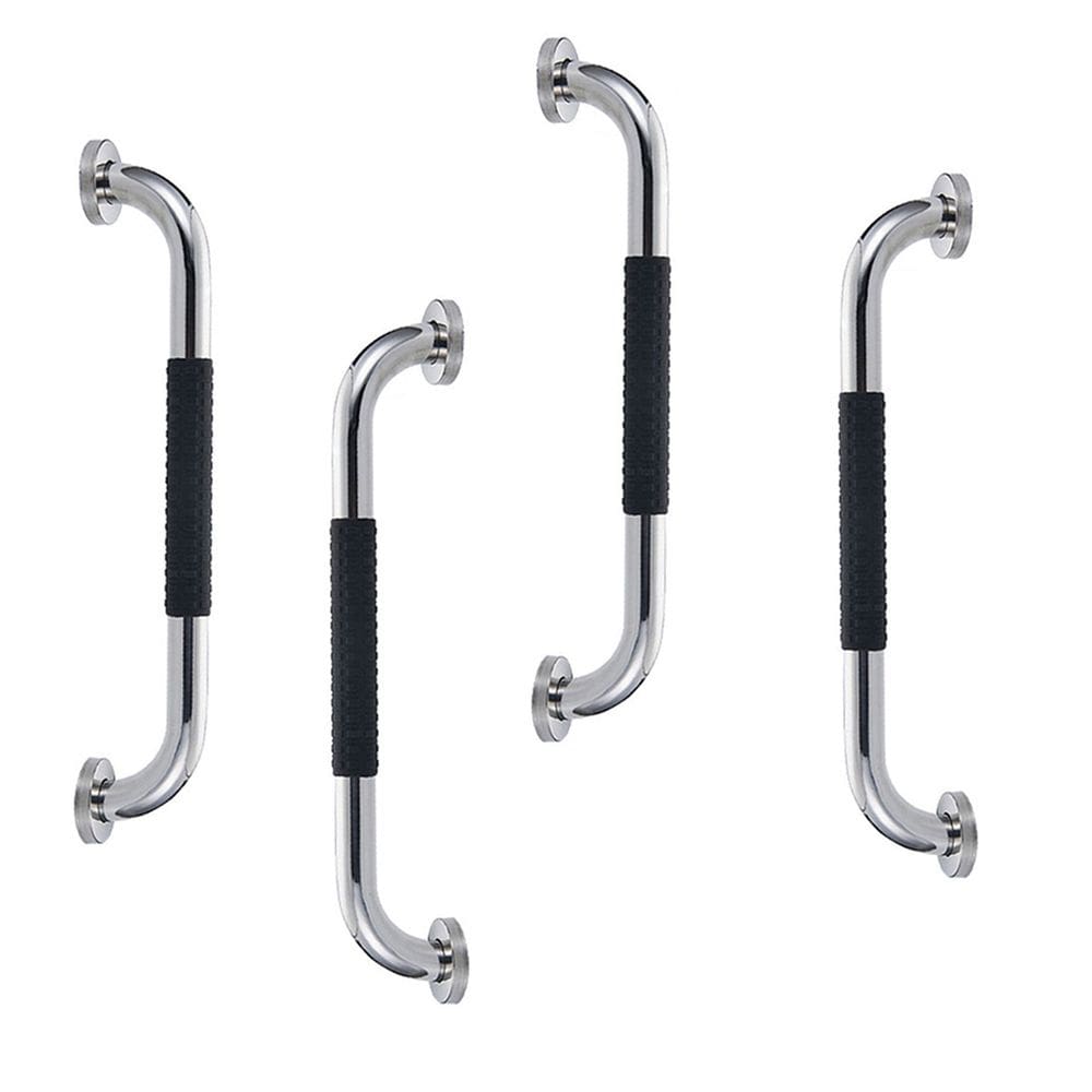 Barra de Apoio Inox 30cm Suporte Antiderrapante Kit 4 unidades Idoso Gestante Cadeirante Banheiro Box Acessibilidade Segurança