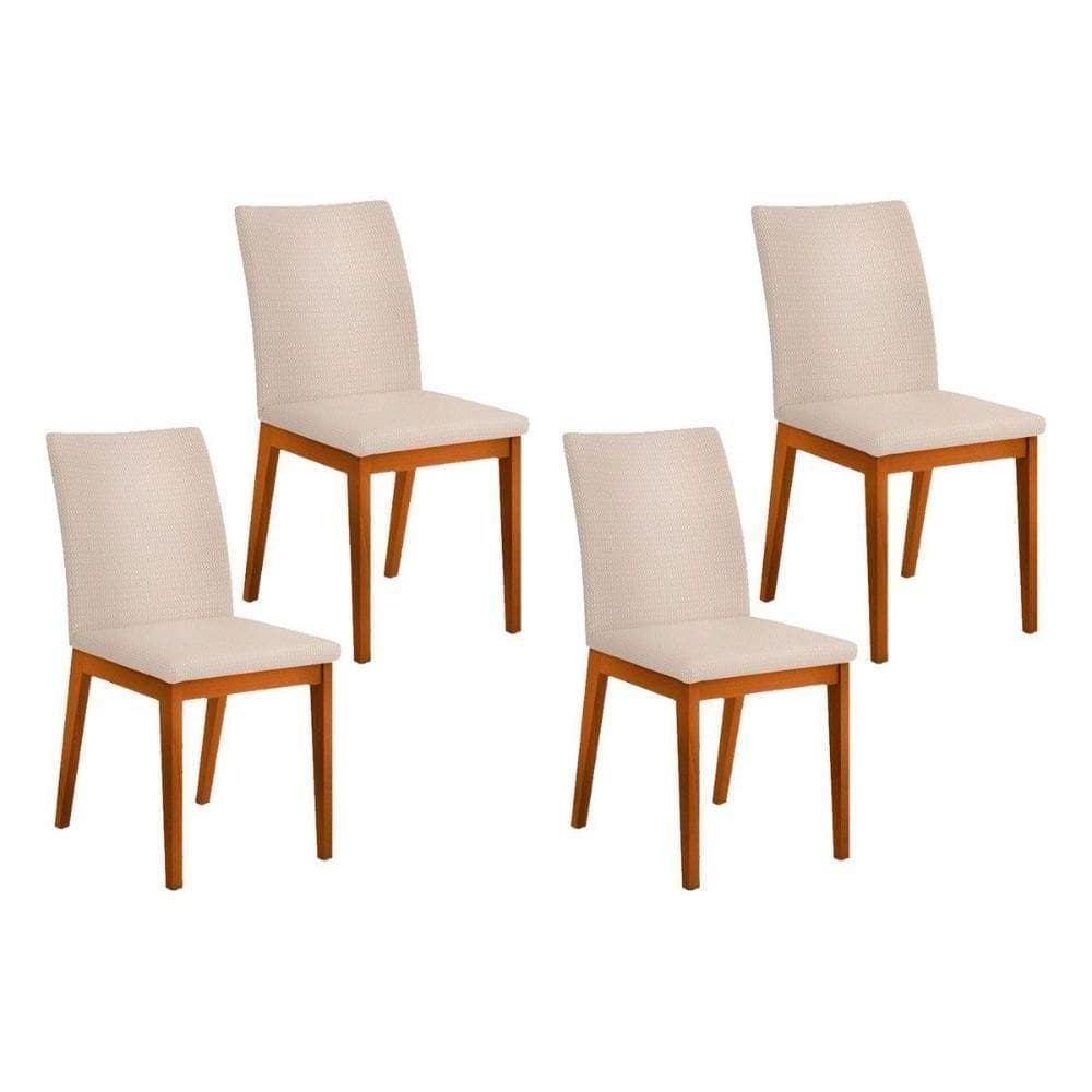 Kit 4 Cadeiras De Cozinha Vitória 4 Un Ipe Suede Creme