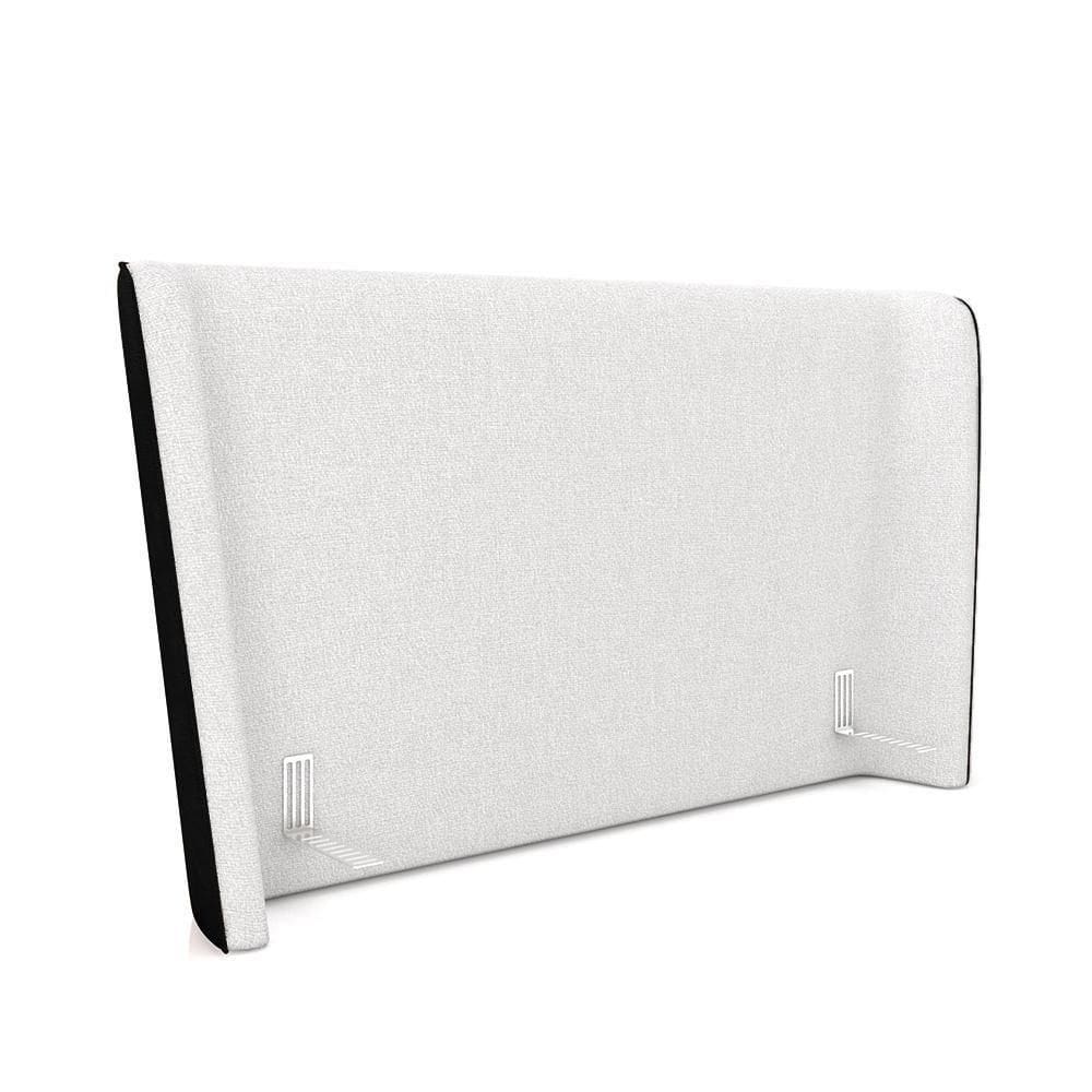 Cabeceira Design Para Cama King Torres Pés Em Madeira Pu/bouclê Preto/off White G91 - Gran Belo