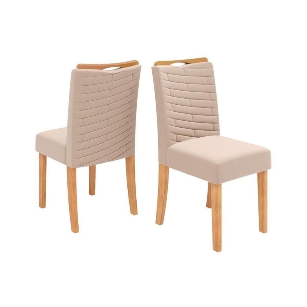 Cadeira De Cozinha Julia Cedro Suede Kraft Bege
