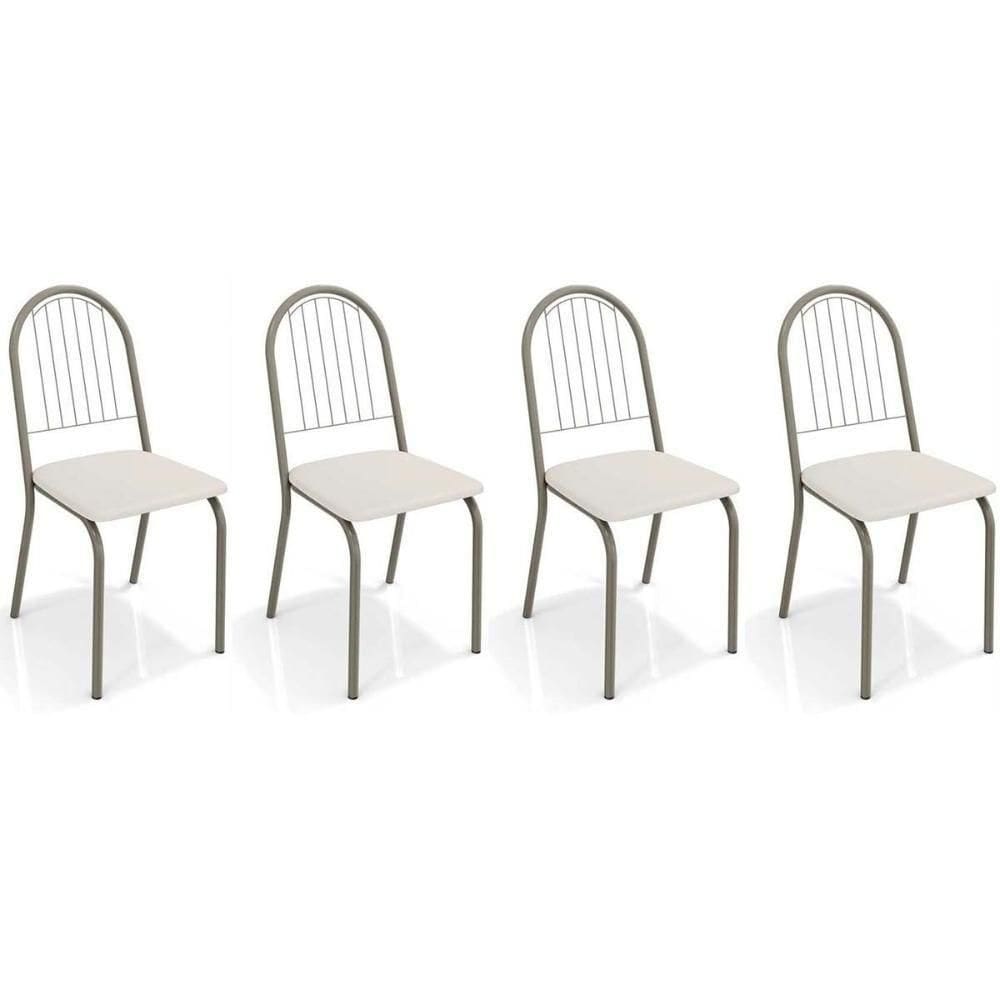 Cadeira De Cozinha Noruega 2c077 Kit 4 Un Niquel Branco 106