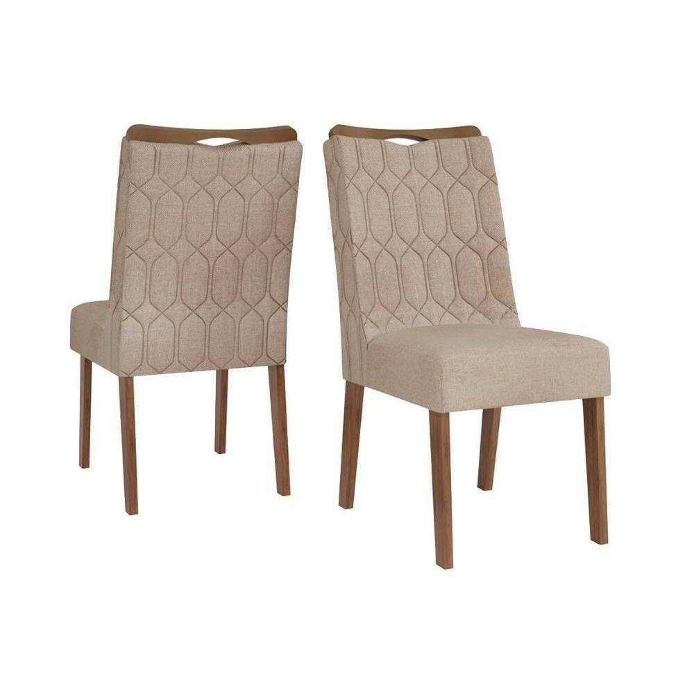 Cadeira De Cozinha Bia Cedro Suede Kraft Bege