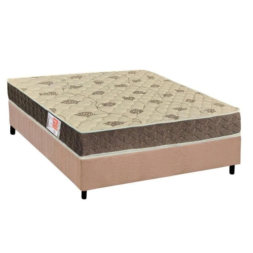 Cama Box Viúva: Colchão Espuma D33 Ortho Comfortpedic + Base Crc Suede Clean (128x188)