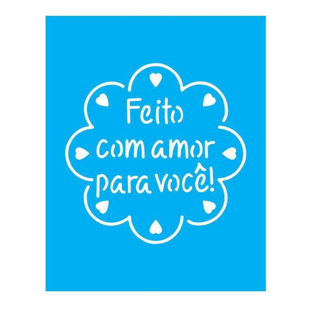 Stencil Tamako Feito Com Amor - 20X25Cm - Ref B733