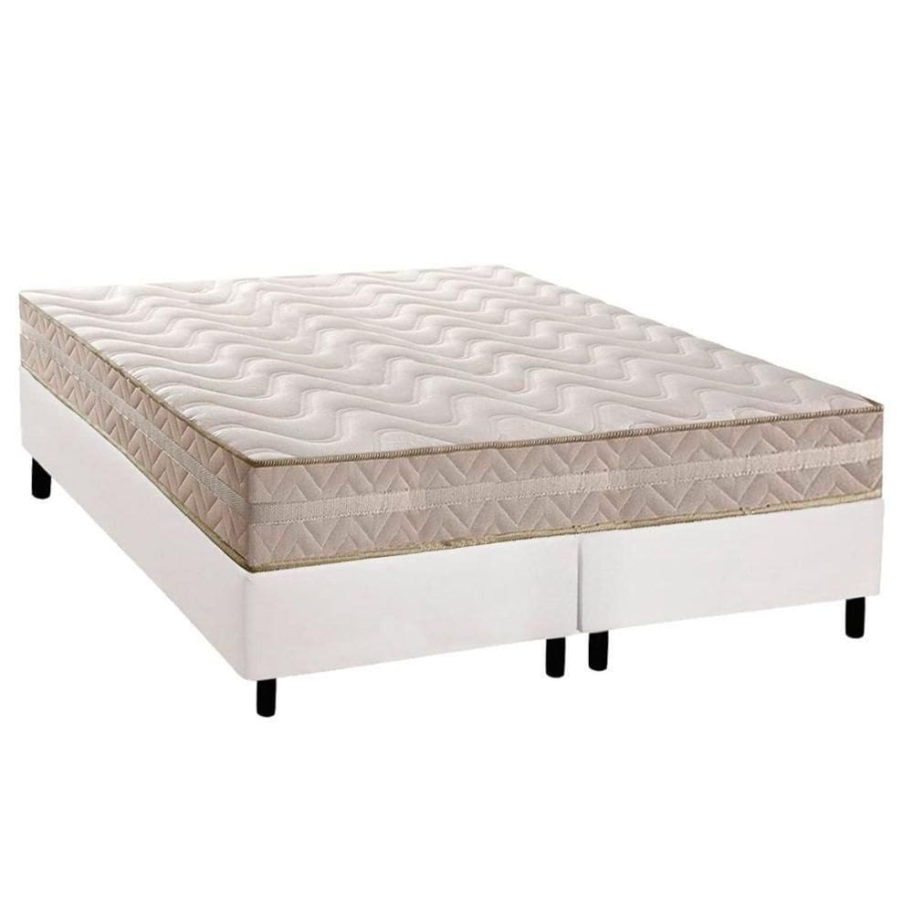 Conjunto Box Queen: Colchão Anatômico Paropas D28 - Master Ag80 Clean Double Face 17 + Base Crc Courano White (158x198)