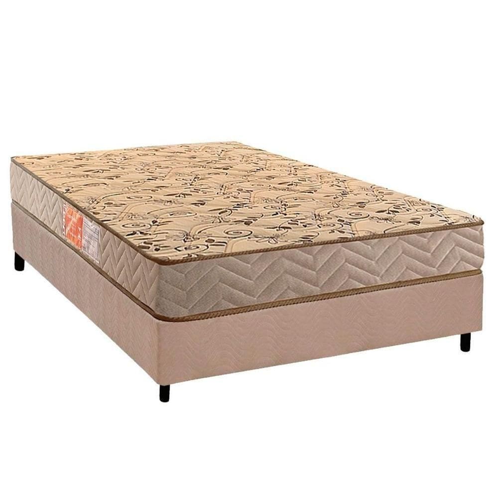 Cama Box Viúva: Colchão Espuma D33 Paropas Pasquale Wave Clean + Base Crc Suede Clean (128x188)