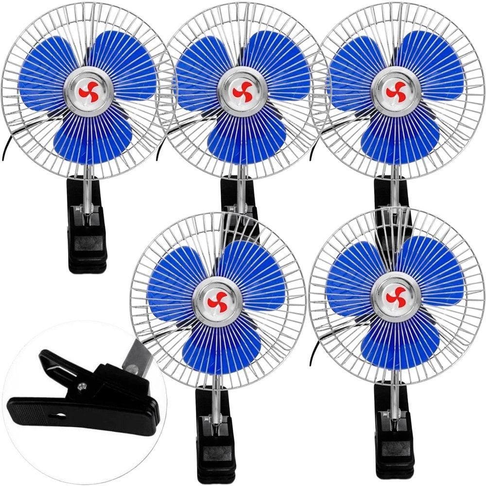 Kit 5 Mini Ventilador Veicular Carro Ônibus Caminhão De 15cm