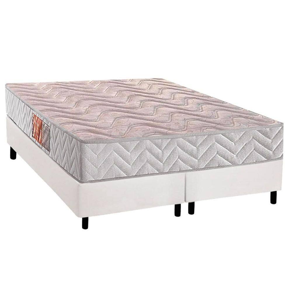 Conjunto Box Queen: Colchão Espuma Paropas D28 Pasquale Clean + Base Crc Courano White (158x198)