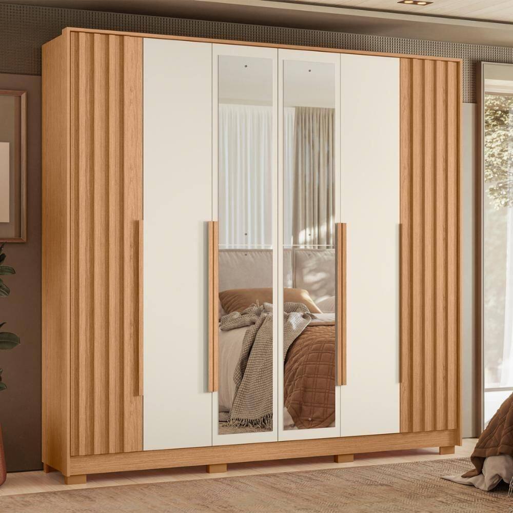 Guarda Roupa 6 Portas Espelho Olavo Freijo Off White