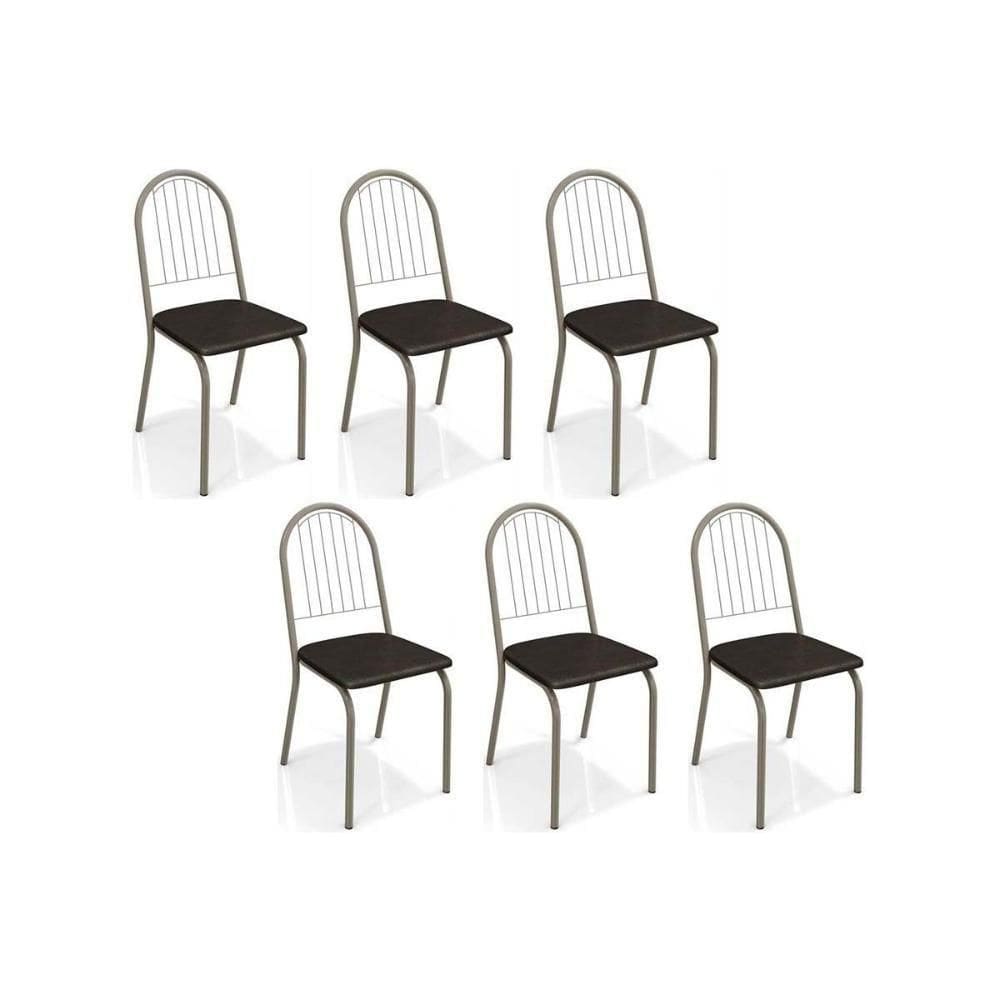Kit 6 Cadeiras Sala Jantar Noruega C077 6 Un Niquel Preto
