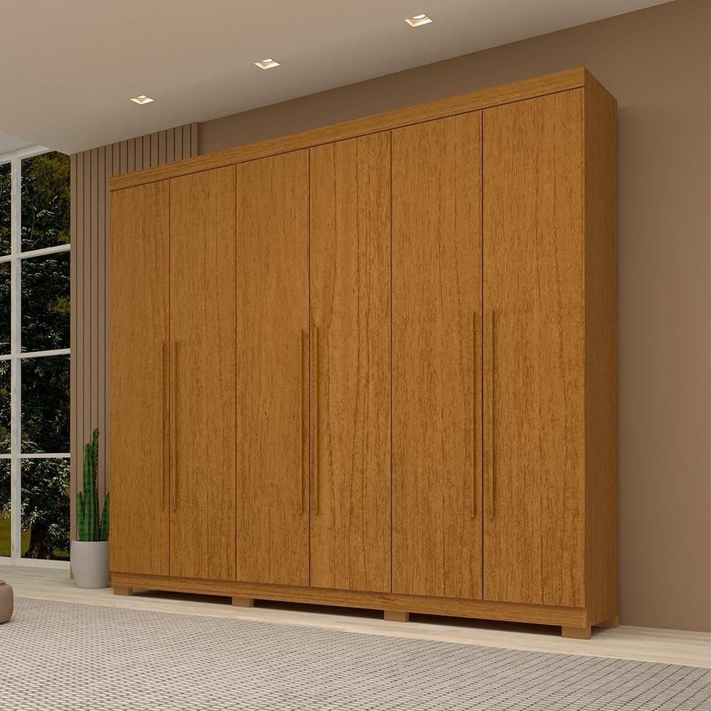Guarda Roupa Casal Itália 6 Portas Linhamobília Cinamomo