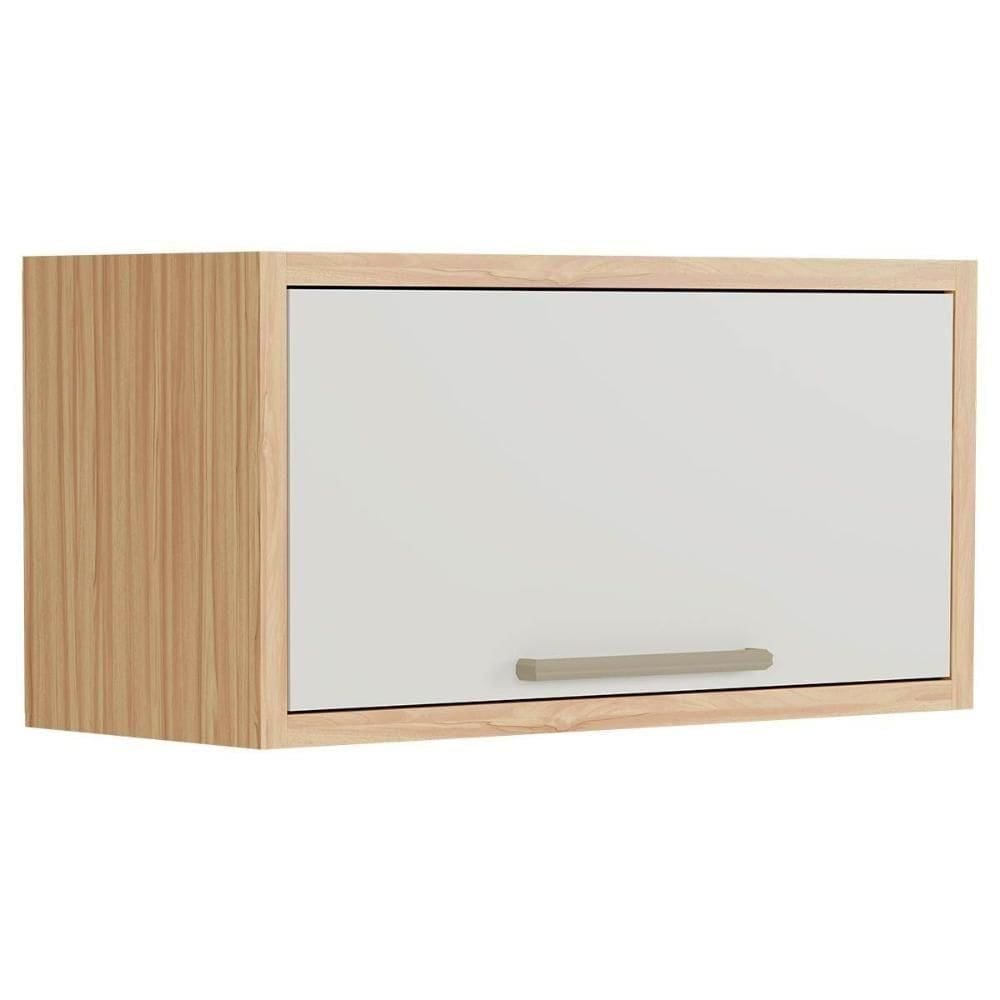 Módulo Cozinha Ronipa Syrah Armário Geladeira Com 1 Porta Basculante 80cm Amendoa Off White Ronipa