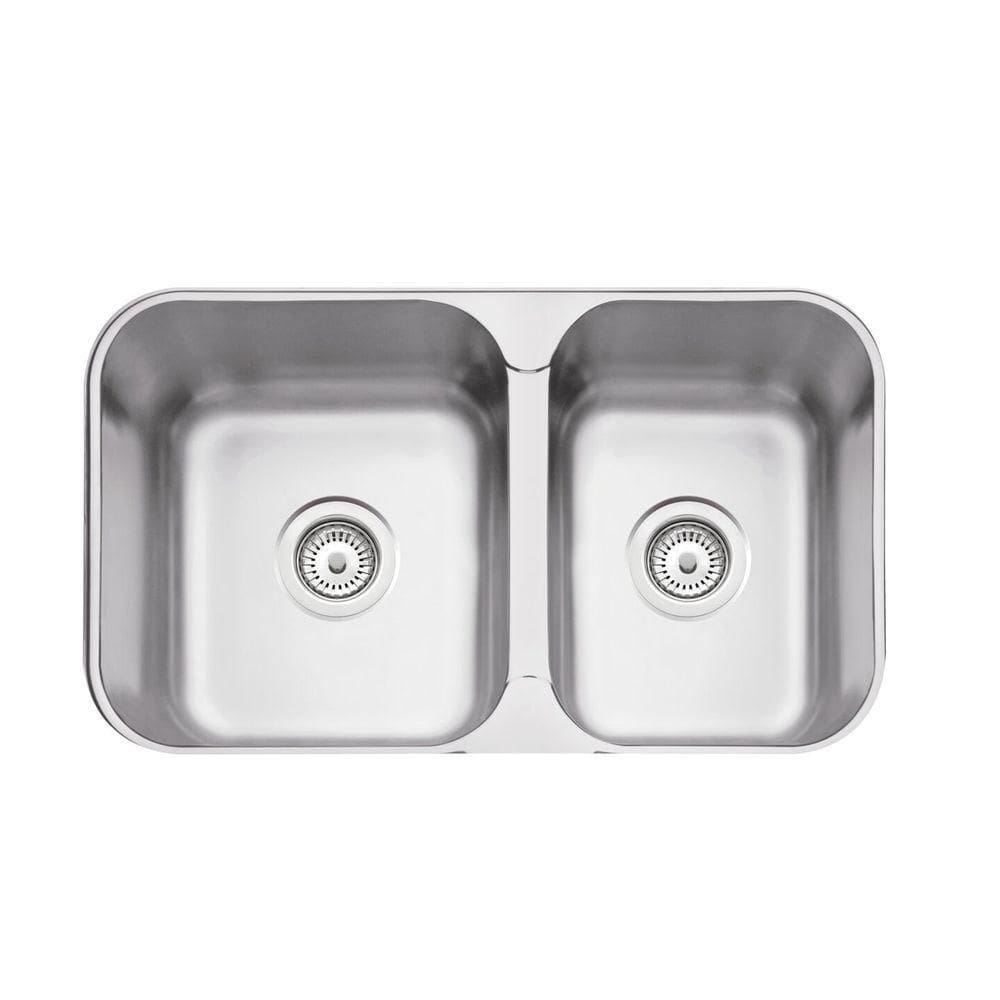 Cuba De Embutir-sobrepor Tramontina Isis 2c 34-28 Bs Em Aço Inox Acetinado 69x40 Com 2 Cubas